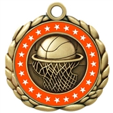 Colored Ring Basketball Medal