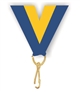 Blue/Gold Snap Clip "V" Neck Medal Ribbon