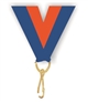 Blue/Orange Snap Clip "V" Neck Medal Ribbon