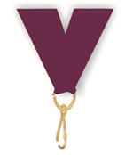 Maroon Snap Clip "V" Neck Medal Ribbon