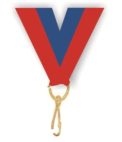Red/Blue Snap Clip "V" Neck Medal Ribbon