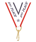 Red/White/Blue 3rd Place Snap Clip "V" Neck Medal Ribbon