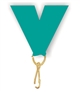 Teal Snap Clip "V" Neck Medal Ribbon