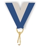 Blue/Grey Snap Clip "V" Neck Medal Ribbon