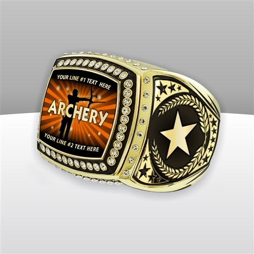 Gigantic Custom Text Champion Archery Ring