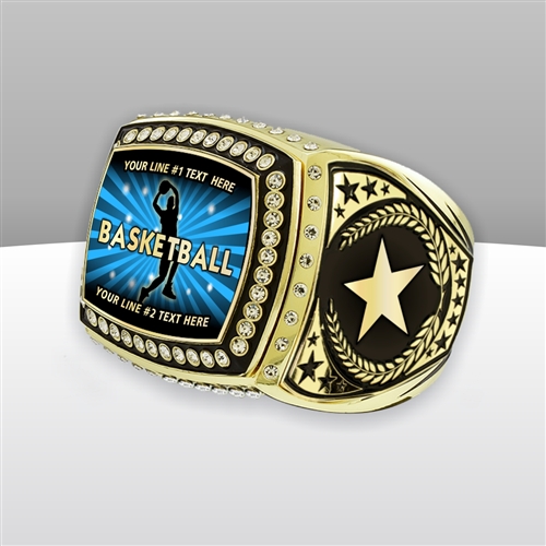 Gigantic Custom Text Champion Basketball Ring