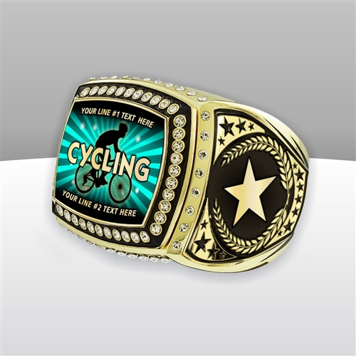 Gigantic Custom Text Champion Cycling Ring