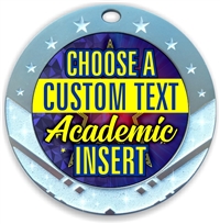 Academic Full Color Custom Text Insert Medal