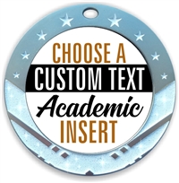 Academic Full Color Custom Text Insert Medal