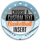 Basketball Full Color Custom Text Insert Medal