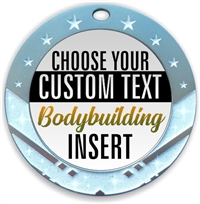 Male Body Building Full Color Custom Text Insert Medal