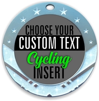 Cycling Full Color Custom Text Insert Medal