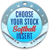 Softball Full Color Insert Medal