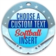 Softball Full Color Custom Text Insert Medal