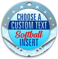 Softball Full Color Custom Text Insert Medal