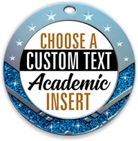 Academic Full Color Custom Text Insert Medal