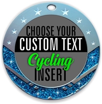 Cycling Full Color Custom Text Insert Medal