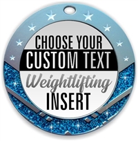 Weight Lifting Full Color Custom Text Insert Medal