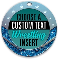 Wrestling Full Color Custom Text Insert Medal