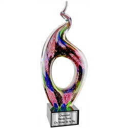 Corporate Glass Art Award, swirl, pink, unique