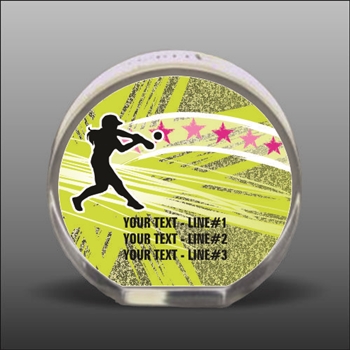 Full Color Printed Softball Acrylic Award