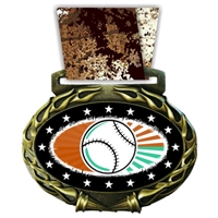 Baseball Medal in Jam Oval Insert | Baseball Award Medal