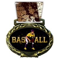 Baseball Medal in Jam Oval Insert | Baseball Award Medal