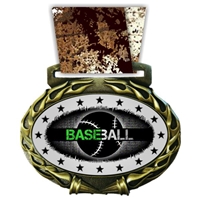 Baseball Medal in Jam Oval Insert | Baseball Award Medal