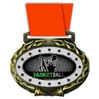 Basketball Medal in Jam Oval Insert | Basketball Award Medal