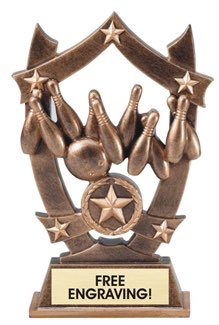 Bowling Sculpted Resin Trophy