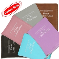 for POCKET Bible (with ZIPPER):  COVER for New World Translation - with FOIL STAMPED Title (various colors/leather & vinyl)