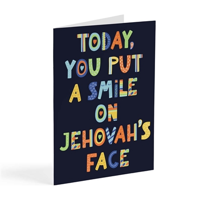 You Put a Smile on Jehovah's Face Today - JW Spiritual Goals Card