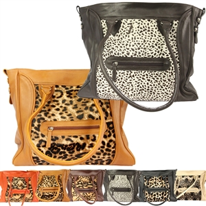 Large Animal Print Genuine Leather Purse & JW Book Bag