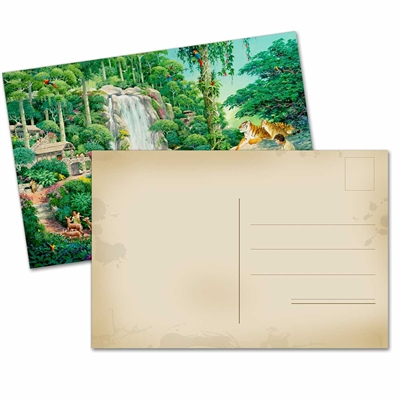 Jungle Paradise Blank Postcard for Letter Witnessing- Pack of 24