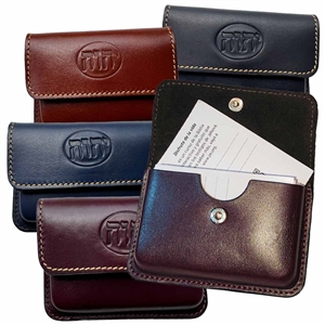 Elegant Leather Card Case - Squared flap