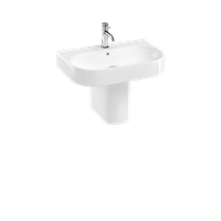 Britton Trim 600mm Basin with Round Semi-pedestal