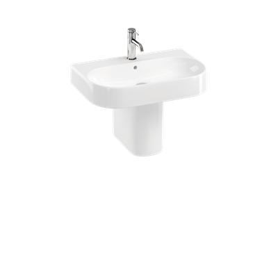 Britton Trim 600mm Basin with Round Semi-pedestal