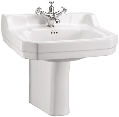 Burlington Edwardian 56cm Basin with Semi Pedestal