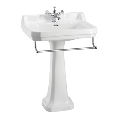 Burlington Edwardian 61cm Basin with Towel Rail & Regal Pedestal