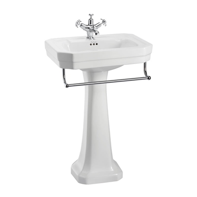 Burlington Victorian 56cm Basin with Towel Rail & Pedestal