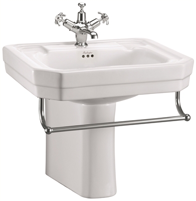 Burlington Victorian 56cm Basin with Towel Rail & Semi Pedestal