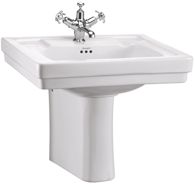 Burlington Contemporary 58cm Basin with Semi Pedestal