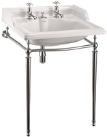 Burlington Classic 65cm Basin with Invisible Waste & Basin Stand