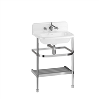 Burlington Medium Upstand Roll Top Basin & Stainless Steel Stand