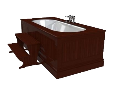 TRTC Wood Panelled Bath with Steps
