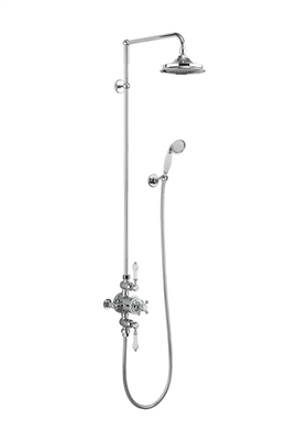 Burlington Avon Thermostatic Exposed Shower Valve Dual Outlet with Rigid Riser