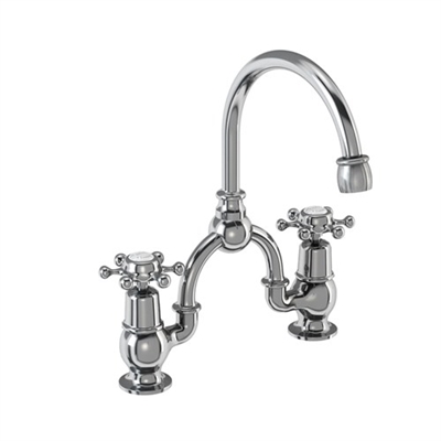 Burlington Birkenhead  2 Tap Hole Arch Mixer with Curved Spout (200mm centres)