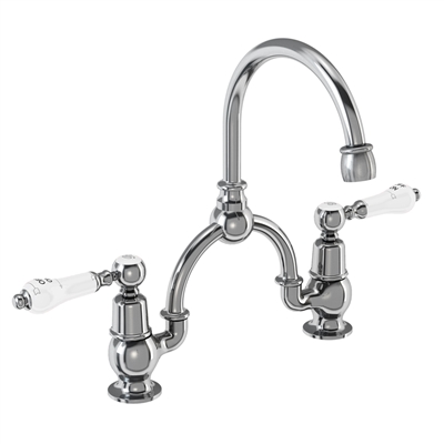 Burlington Kensington  2 Tap Hole Arch Mixer with Curved Spout (230mm centres)