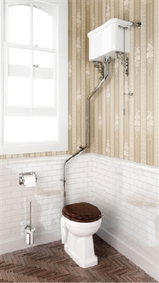 Burlington High Level Toilet with Angled Flush Pipe Kit