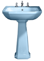 TRTC Churchill Blue 630mm Basin & Pedestal